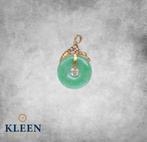 18K Gouden Hanger met Jade en Diamant, Ophalen of Verzenden, Zo goed als nieuw, Goud, Goud
