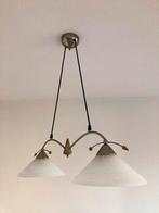 Art Deco hanglamp metaal met glazen kappen, Ophalen, Gebruikt, 50 tot 75 cm, Art nouveau