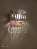 Twee Art Deco kristallen cascade wandlampen, Ophalen of Verzenden, Gebruikt, Glas, Art Deco
