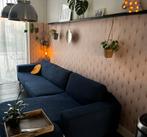 Bankhoes hoekbank knitted blauw, Ophalen, Zo goed als nieuw