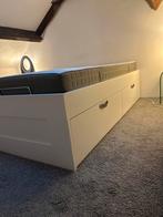 Brimnes Bed 160x200 - Gebruikt, incl. lattenbodem, Huis en Inrichting, Slaapkamer | Bedden, Wit, Tweepersoons, Ophalen of Verzenden