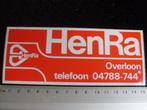 sticker HenRa overloon logo, Verzamelen, Stickers, Verzenden, Zo goed als nieuw, Bedrijf of Vereniging