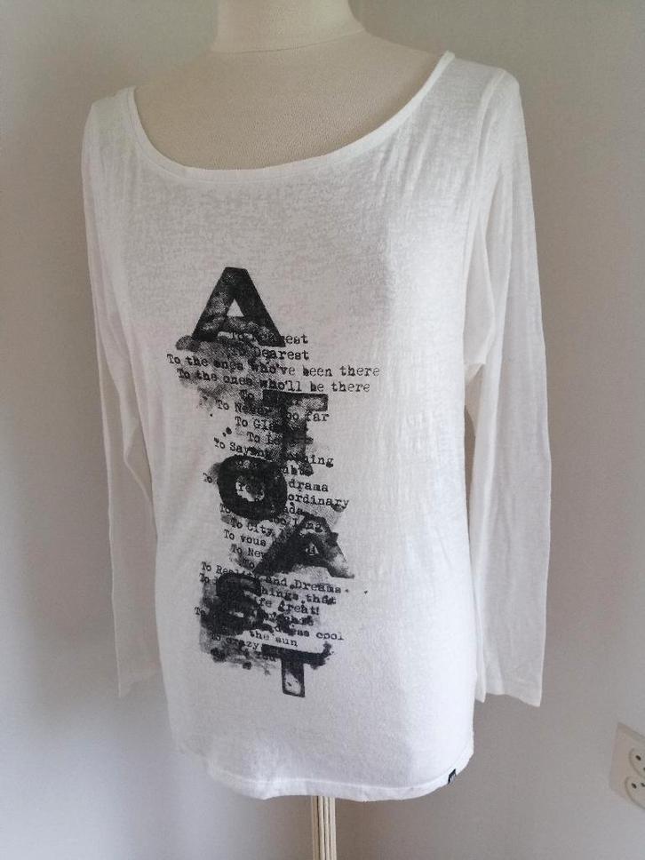 DEPT t- shirt lange mouw wit zwarte text maat M - nieuw -, Kleding | Dames, T-shirts, Nieuw, Wit, Lange mouw, Ophalen of Verzenden