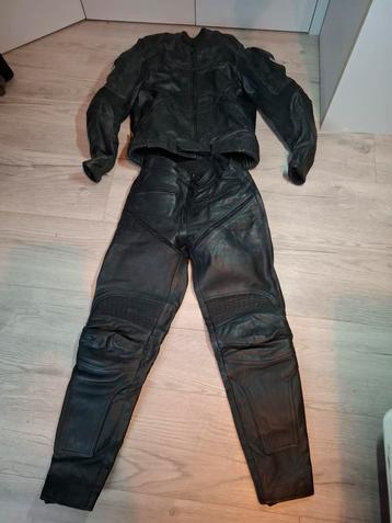 Zwart leren motorpak, maat 50/38 beschikbaar voor biedingen