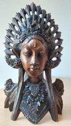 Balinese Houten Buste - Godin/Danseres - Jaren 80, Ophalen of Verzenden