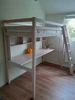 Hoogslaper met buro whitewash 90x200, Ophalen, Zo goed als nieuw, Hoogslaper
