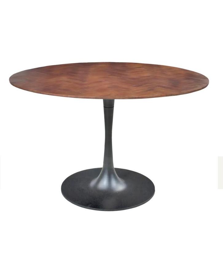 Eettafel massief walnoot hout, Huis en Inrichting, Tafels | Eettafels, Zo goed als nieuw, 100 tot 150 cm, Rond, Overige houtsoorten