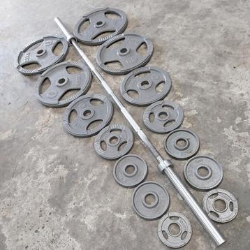 132.5 kilo Olympische Grip Gewichten Set + Barbell 220cm  beschikbaar voor biedingen