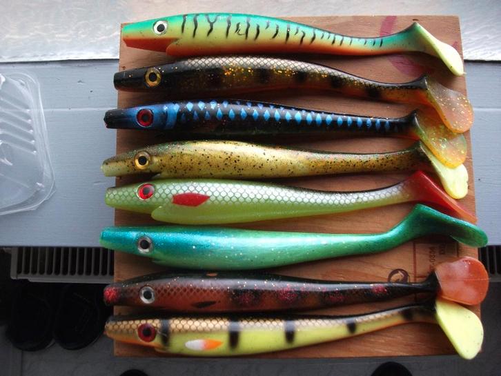 8 stuks grote roofvis shads / kunstaas shads /dropshot shads, Watersport en Boten, Hengelsport | Zeevissen, Nieuw, Overige typen