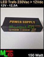 LED Trafo Voeding Adapter Driver - 230V > 12V - 12,5A = 150W, Ophalen of Verzenden, Nieuw, LEDtrafo