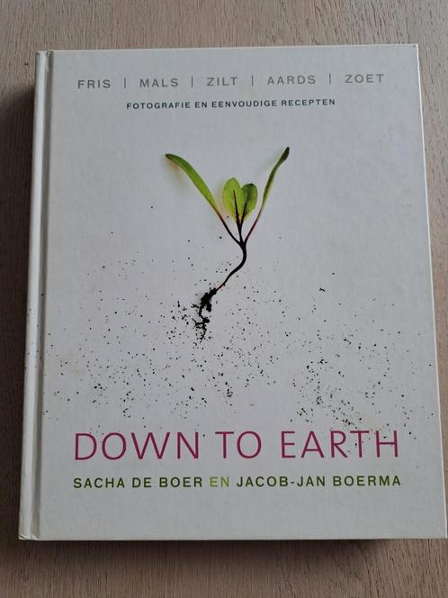 DOWN TO EARTH - Jacob-Jan Boerma en Sacha de Boer, Boeken, Kookboeken, Zo goed als nieuw, Ophalen of Verzenden