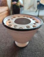 Vintage keramieken bloemsteker, wit, Nagtegaal Utrecht 11 cm, Gebruikt, Overige kleuren, Aardewerk of Porselein, Ophalen of Verzenden