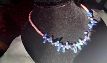 Lapis Lazuli Rhodoniet Zilver 925 Slot SALE Ketting Uniek  beschikbaar voor biedingen