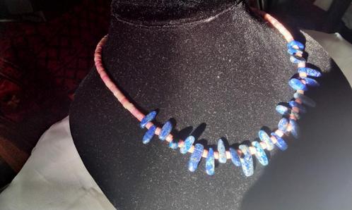 Lapis Lazuli Rhodoniet Zilver 925 Slot SALE Ketting Uniek, Sieraden, Tassen en Uiterlijk, Kettingen, Nieuw, Steen of Mineraal