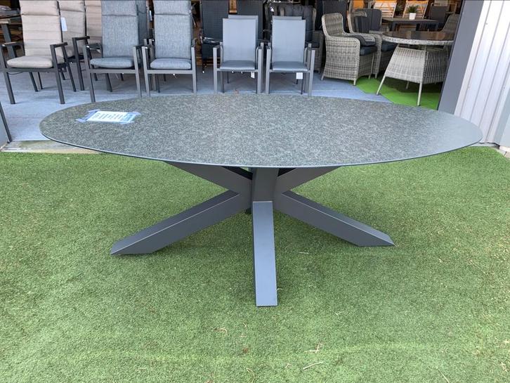 Ovale tuintafel 200 x 100 cm. Aluminium onderstel., Tuin en Terras, Tuintafels, Nieuw, Ovaal, Aluminium, Ophalen