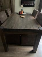Te koop eet tafel en stoelen, Huis en Inrichting, Tafels | Eettafels, Ophalen, Gebruikt, Eikenhout, 50 tot 100 cm