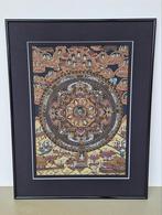 Tibetaanse thangka schilderij tankawiel geschilderd op zijde, Antiek en Kunst, Ophalen of Verzenden