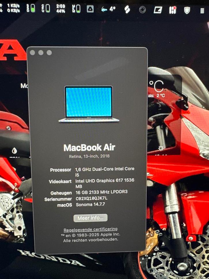 Macbook air 13” 2018 retina i5 256gb, Computers en Software, Apple Macbooks, Zo goed als nieuw, MacBook Air, 13 inch, Minder dan 2 Ghz