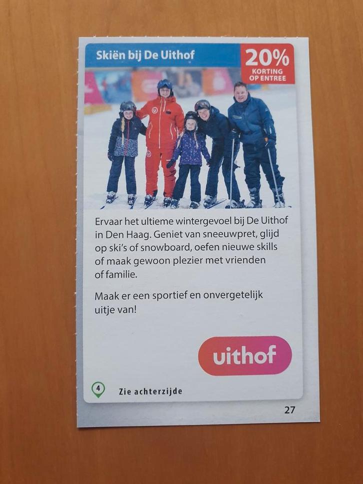Skiën bij De Uithof 20% korting op entreeprijs, Tickets en Kaartjes, Kortingen en Cadeaubonnen, Drie personen of meer, Overige typen