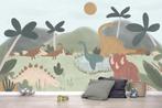 Kinderbehang Behang Kleurrijke Dino's Decor Lilipinso, Nieuw, Ophalen of Verzenden, Wanddecoratie, Lilipinso