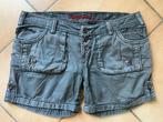 Kaporal korte broek grijs zwart gewassen medium 5 zakken, Kaporal, Zwart, Zo goed als nieuw, Verzenden