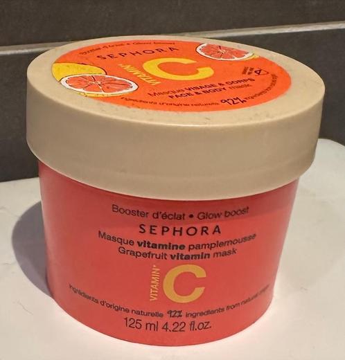 SEPHORA Vitamin C Face and Body Mask Grapefruit Glow booster, Sieraden, Tassen en Uiterlijk, Uiterlijk | Gezichtsverzorging, Nieuw