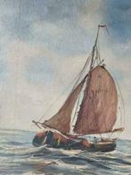 olieverf op doek Jan Kelderman zeegezicht varende boten, Antiek en Kunst, Kunst | Schilderijen | Klassiek, Ophalen