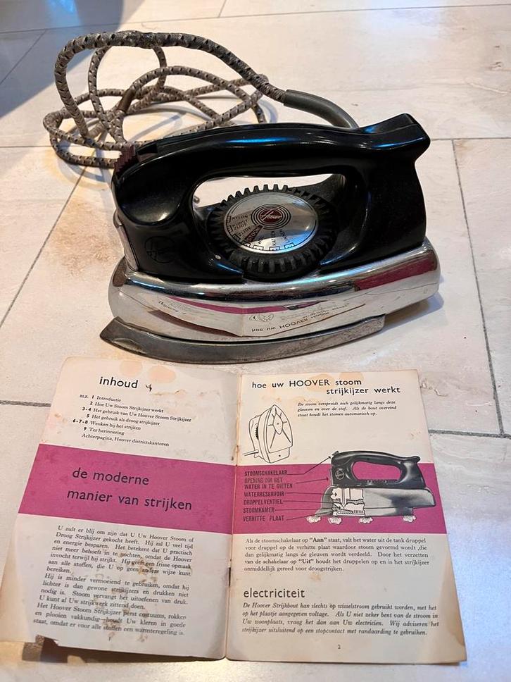 Vintage Hoover Stoomstrijkijzer met Doos, Antiek en Kunst, Antiek | Keukenbenodigdheden, Ophalen of Verzenden