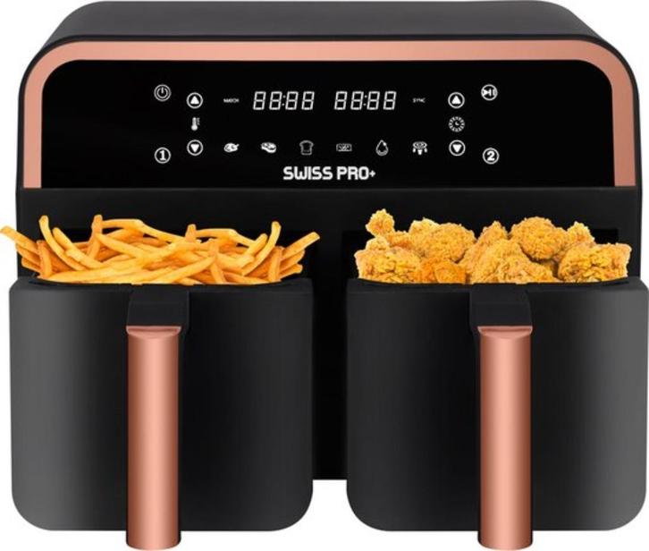 DUBBELE AIRFRYERS XXL MERK SWISS PRO --- VAN 120 VOOR  39.95, Witgoed en Apparatuur, Airfryers, Nieuw, Airfryer XXL, 1500 gram of meer