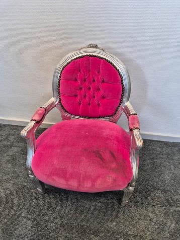 Roze Barok Kinderfauteuil / Prinsessenstoel beschikbaar voor biedingen
