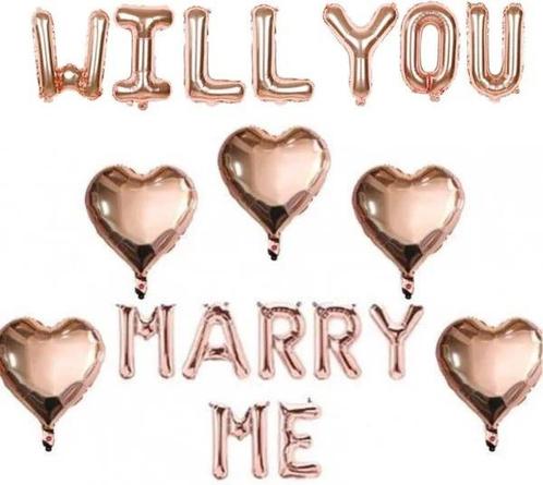 Folie ballonnen set Will You Marry Me, Hobby en Vrije tijd, Feestartikelen, Nieuw, Versiering, Valentijn of Romantisch, Ophalen of Verzenden