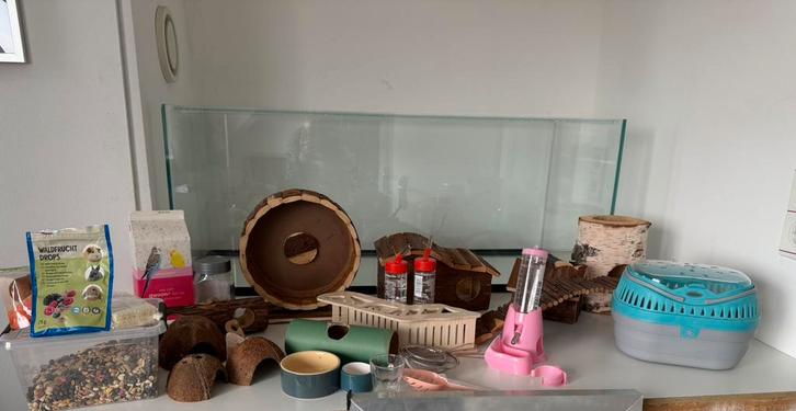 Terrarium 100x40x40 incl toebehoren hamsterscaping, Dieren en Toebehoren, Knaagdieren en Konijnen | Hokken en Kooien, Zo goed als nieuw