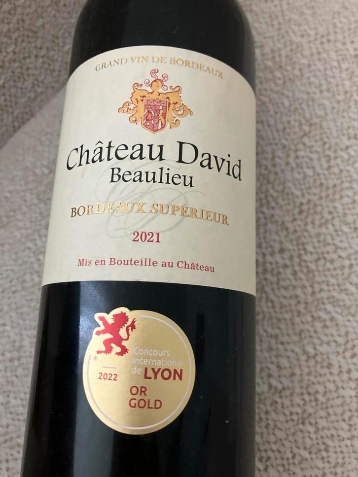 2 flessen: Château David Beaulieu Bordeaux Supérieur 2021, Verzamelen, Wijnen, Nieuw, Rode wijn, Frankrijk, Vol, Ophalen