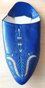 Nieuwe blauwe leren Marokkaanse slippers - Mt 36, Kleding | Dames, Schoenen, Slippers, Blauw, Nieuw, Ophalen of Verzenden