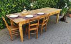 Teak TAFEL (250 x 100) / EETTAFEL / CAFETAFEL teakhout, Gebruikt, Teakhout, 200 cm of meer, Vijf personen of meer