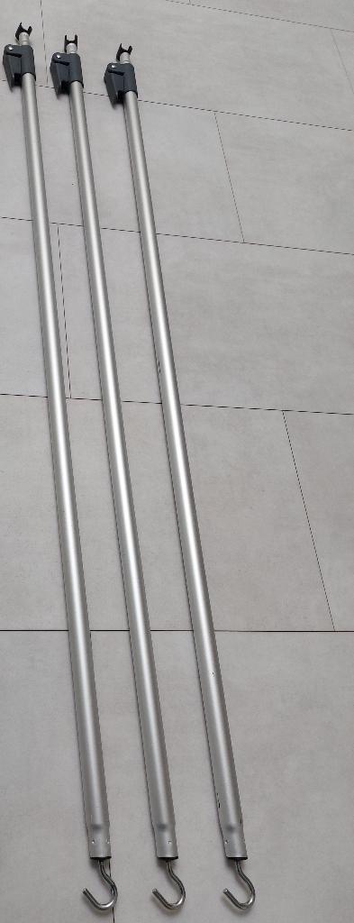 3 nw tentstok liggers alu 130-220 cm met powergrip haak/klem, Caravans en Kamperen, Kampeeraccessoires, Nieuw, Ophalen of Verzenden