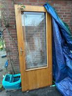 Houten stompe binnendeuren (met glas), Doe-het-zelf en Verbouw, Deuren en Horren, Ophalen, Gebruikt, 80 tot 100 cm, Binnendeur