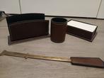 Een prachtige bruin leren set bureau accessoires van Henzo, Ophalen of Verzenden, Zo goed als nieuw