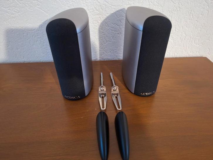 Audica CS-S1 satelietspeakers, Audio, Tv en Foto, Luidsprekers, Gebruikt, Front, Rear of Stereo speakers, 60 tot 120 watt, Overige merken