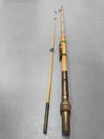 Eureka vintage Rentenaar werphengel 2.50m 2d volglas/bamboe, Watersport en Boten, Ophalen of Verzenden, Gebruikt, Werphengel
