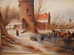 Prachtig wintergezicht recht gesigneerd jjc spohler, Ophalen of Verzenden