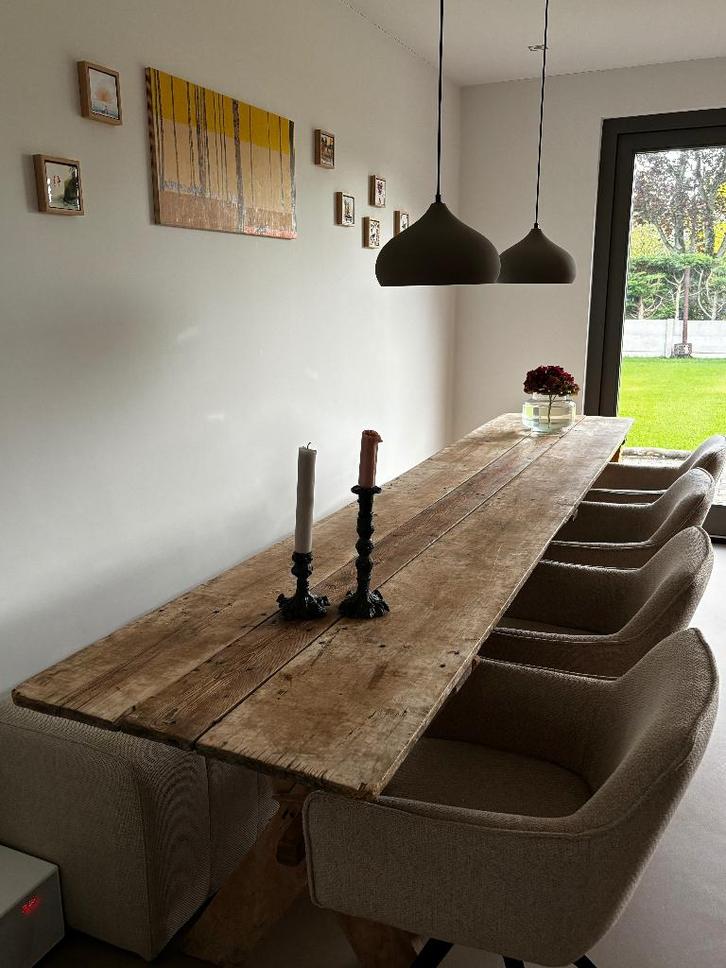 Antieke kruispoot tafel, Huis en Inrichting, Tafels | Eettafels, Gebruikt, 50 tot 100 cm, 200 cm of meer, Vijf personen of meer