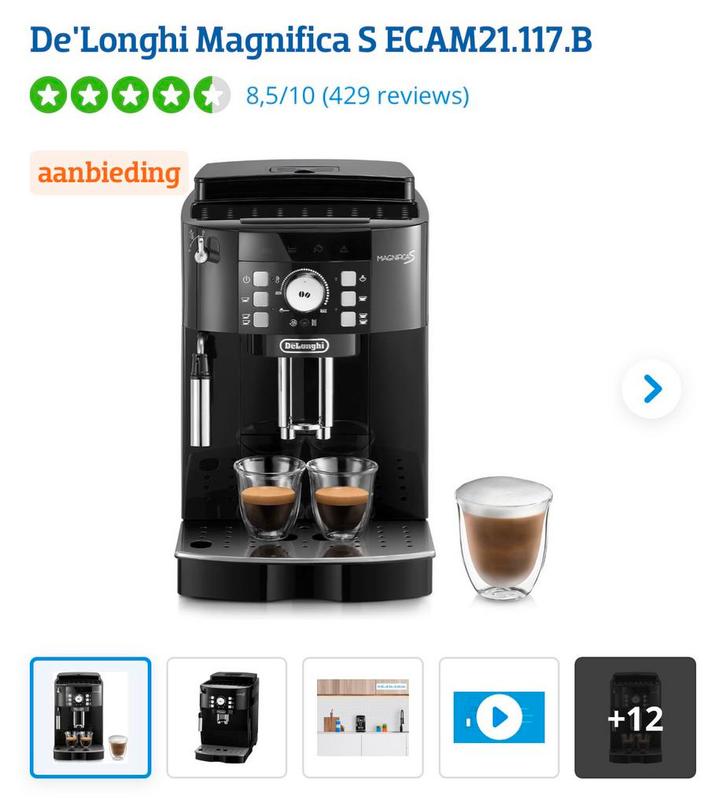 De’Longhi Magnifica S volautomatische espressomachine, Witgoed en Apparatuur, Koffiezetapparaten, Gebruikt, Espresso apparaat