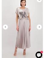 Monari luxe sliky maxi rok zgn 38, Kleding | Dames, Maat 38/40 (M), Ophalen of Verzenden, Zo goed als nieuw, Grijs