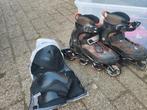 Verstelbare skeelers met beschermers mt 35-38, Kinderen, Inline skates 4 wielen, Ophalen, Overige merken