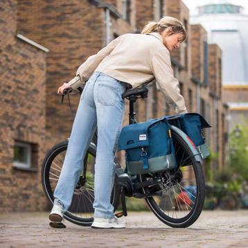 NIEUW Urban Proof recycled dubbele fietstas 40L blauw groen beschikbaar voor biedingen
