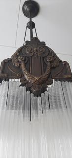 Oude lamp van rond 1920, Huis en Inrichting, Lampen | Kroonluchters, Ophalen, Zo goed als nieuw, Glas