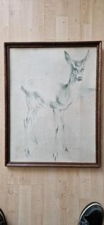 tekening van Han van Meegeren het hertje 67 x 51 cm, Ophalen of Verzenden