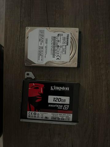 Kingston SSD 120GB + Toshiba HDD 320GB beschikbaar voor biedingen