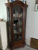 Te koop Eiken vitrine hoekkast ( in prijs verlaagd ), Huis en Inrichting, Kasten | Vitrinekasten, Eikenhout, Zo goed als nieuw